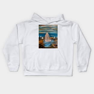 silver Fleet on the ocean Kids Hoodie